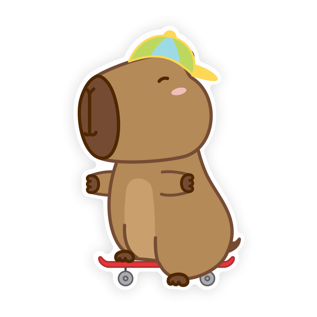 Decoração de Parede - Capivara Skate - 1 un.