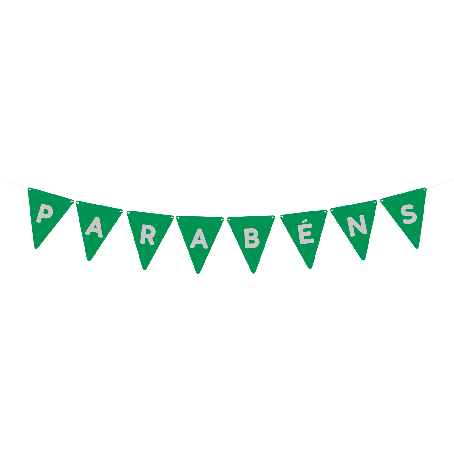 Comemoratio Bandeirinha Verde Parabéns Prata