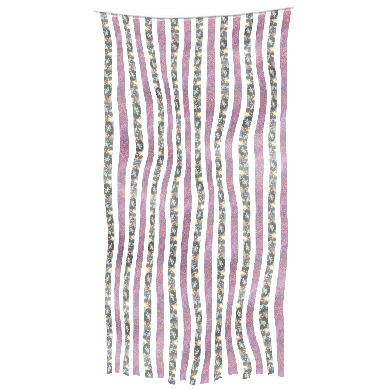 Comemoratio Cortina de Fitas Metalizadas 1x2 m Jardim Rosa Claro e Borboletas