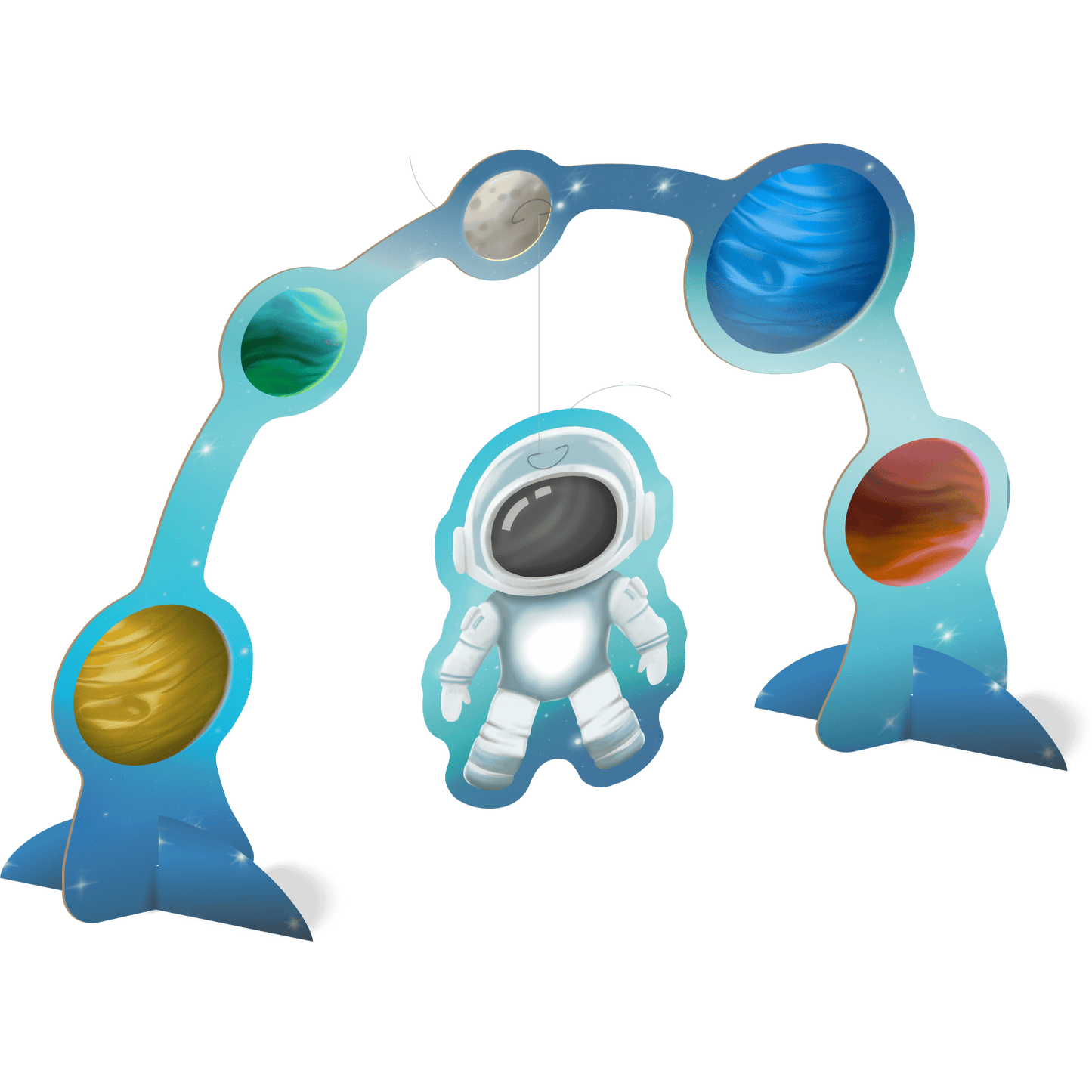 Comemoratio Decoração de Mesa Arco Astronauta Galáxias e Astronauta
