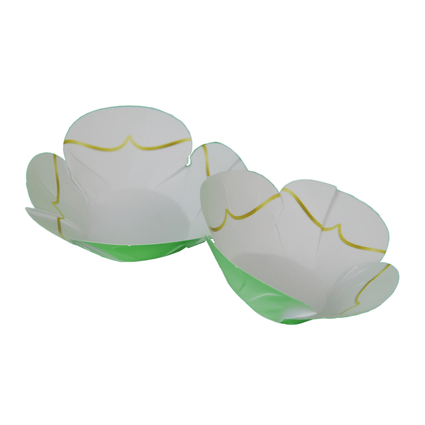 Comemoratio Forminha Luxo Pétalas Branco com Dourado