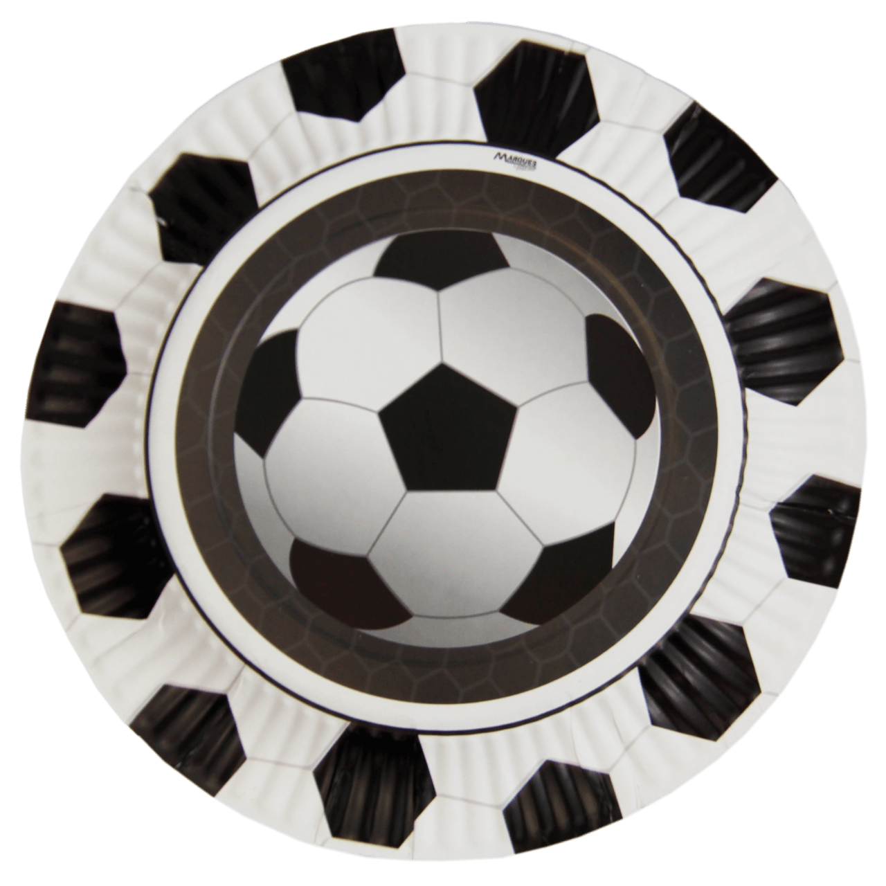 Comemoratio Prato Redondo 18 cm Futebol Bola Branca e Preta - 08 un.
