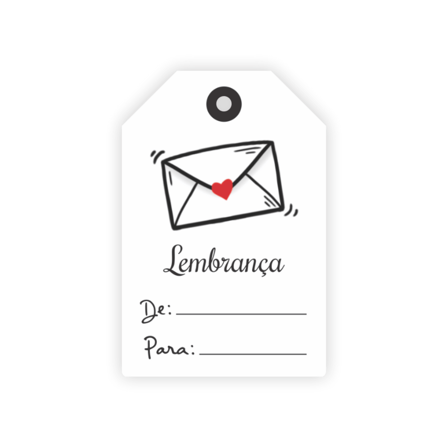 Comemoratio Tag Lembrança Envelope com Selo Coração