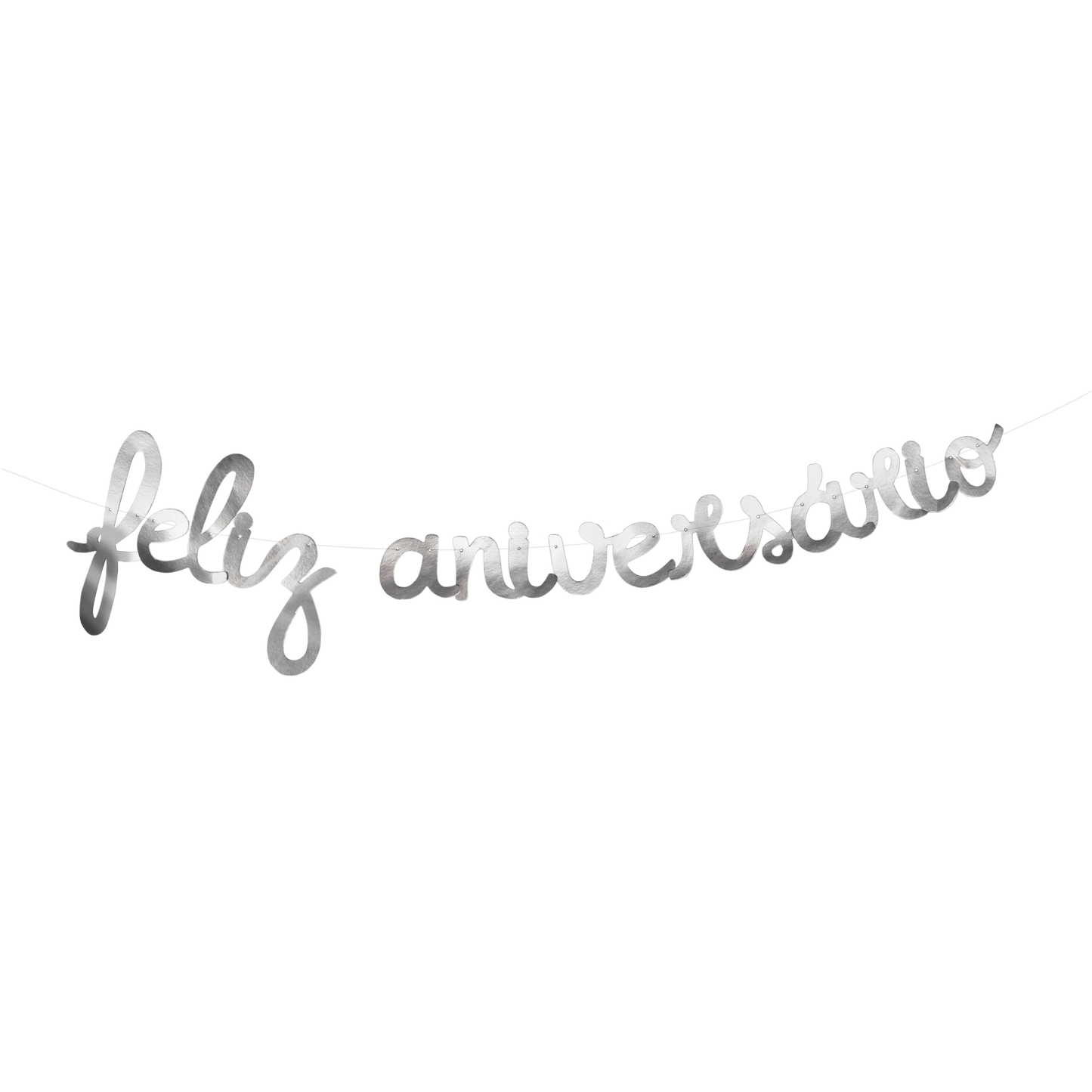 Comemoratio Varalzinho Cursivo Metalizado Feliz Aniversário Prata