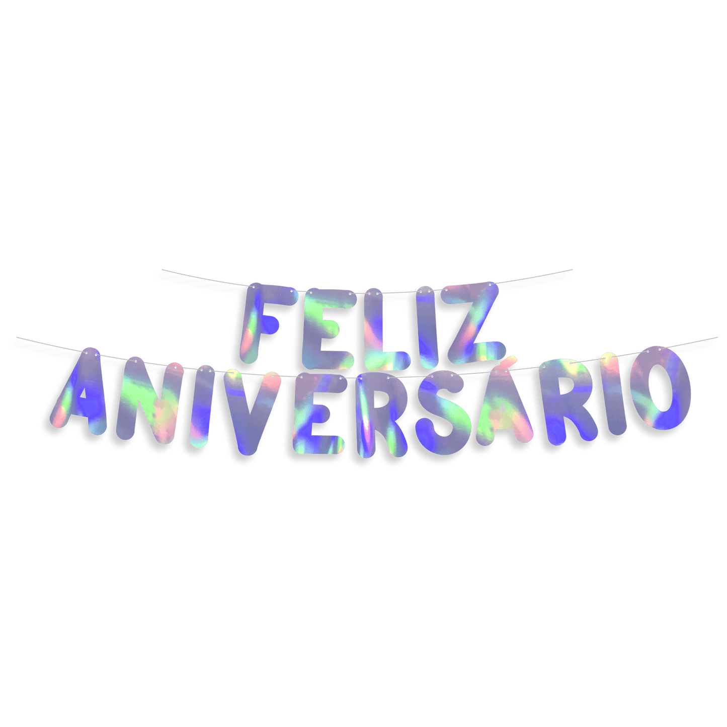 Comemoratio Varalzinho Metalizado Holográfico Feliz Aniversário