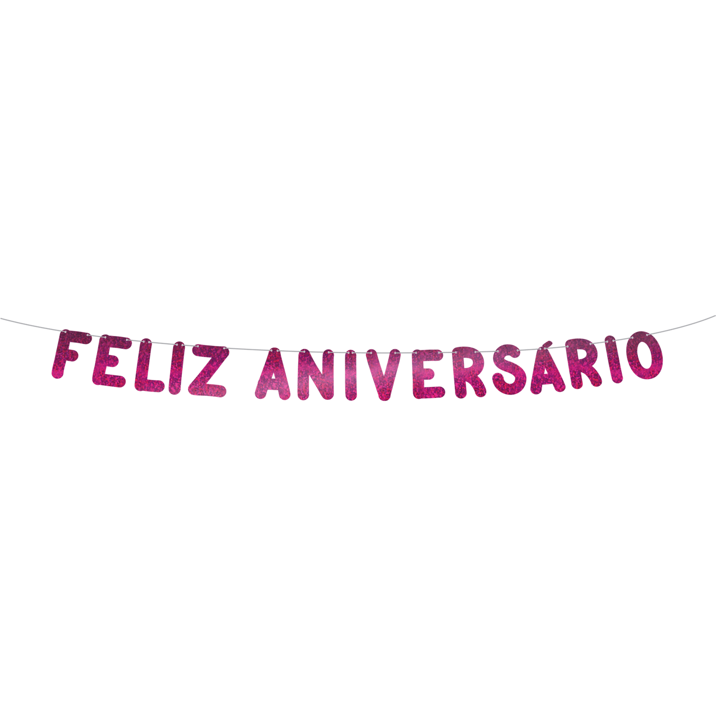 Comemoratio Varalzinho Metalizado Pink Feliz Aniversário