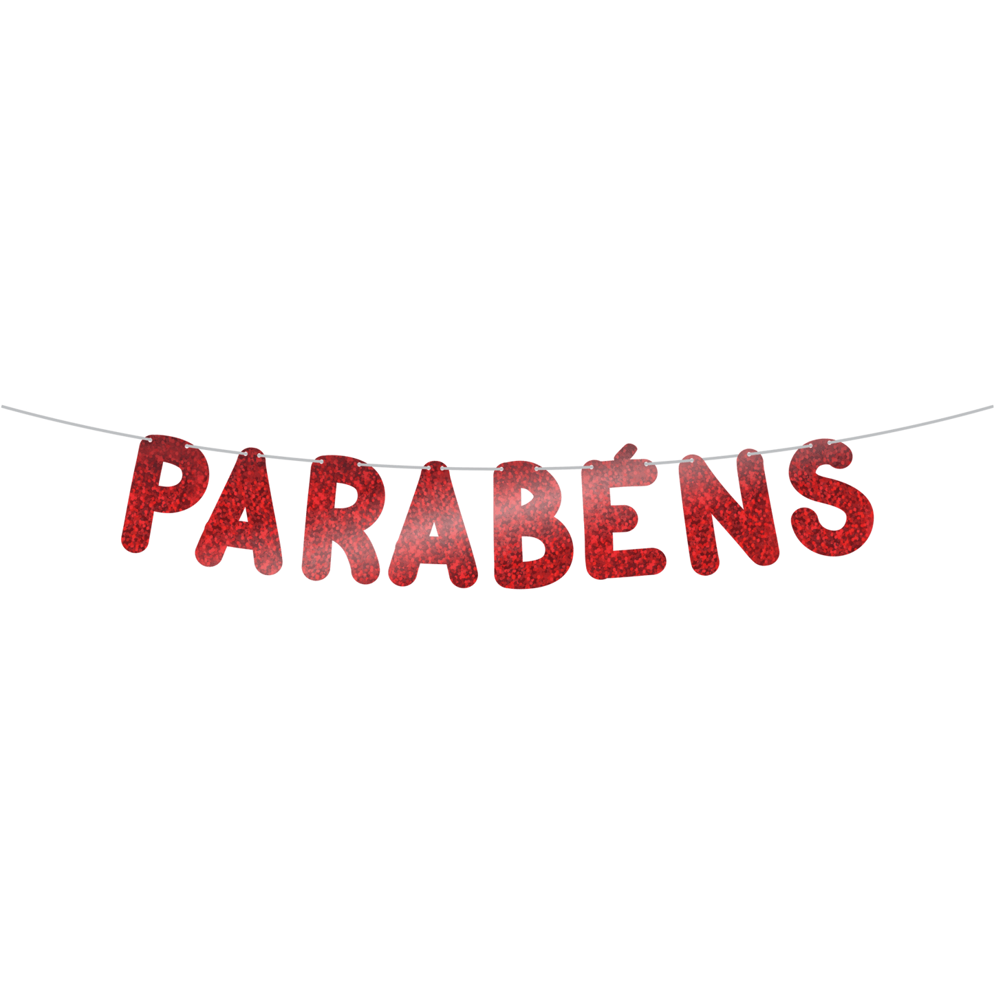 Comemoratio Varalzinho Metalizado Vermelho Parabéns
