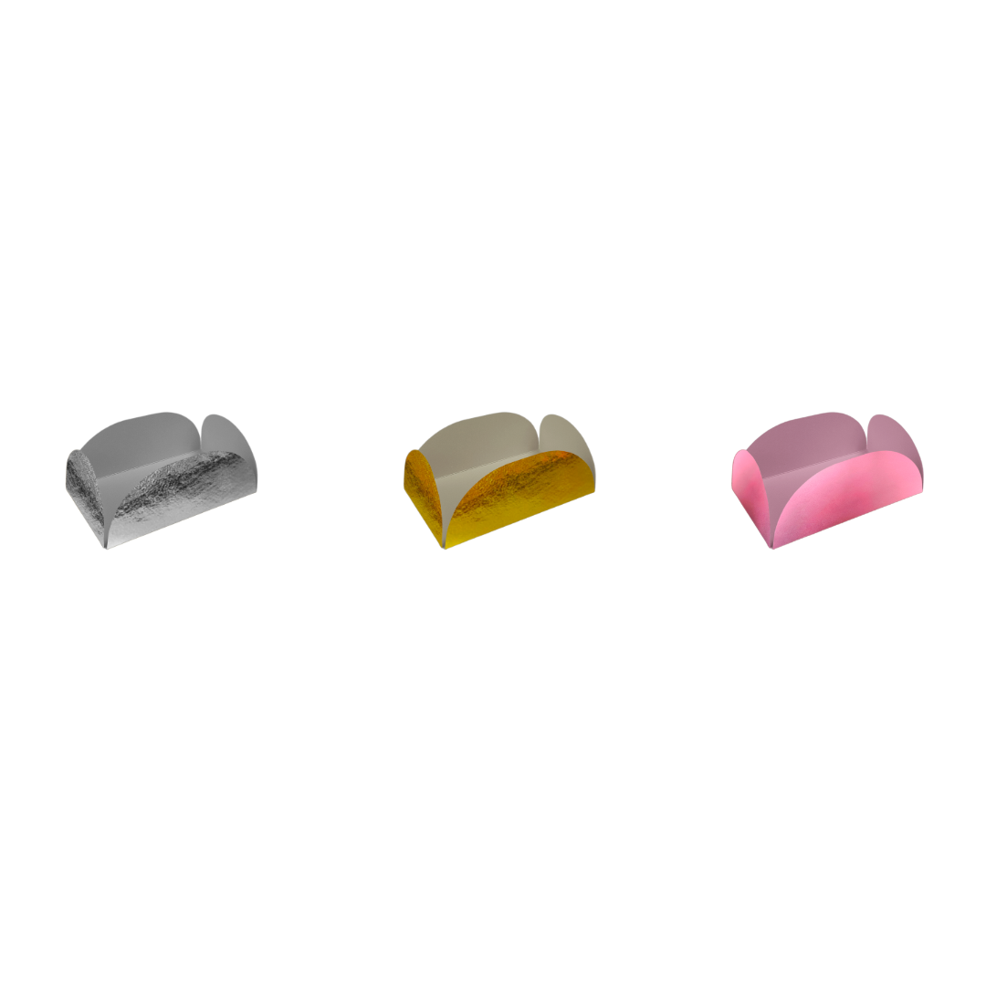 Forminha para Camafeu 5 x 3 x 2 cm - 50 un. - Metalizada