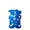 Decoração de Pendurar Metalizada Glitter Azul - Te Amo Pai - 1 un.