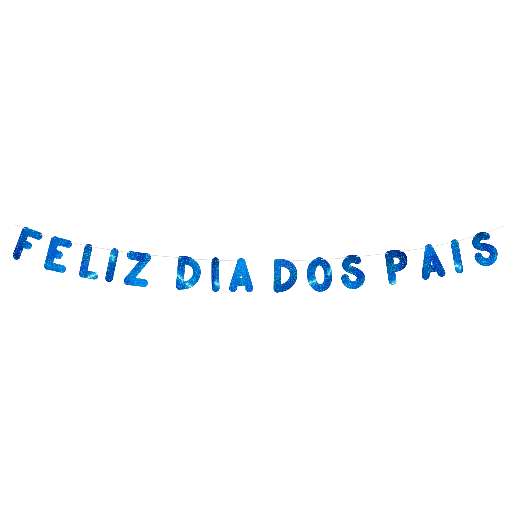 Faixa Decorativa Metalizada Azul - Feliz dia dos Pais - 1 un.