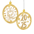 Decoração para Pendurar Feliz Ano Novo 2025 - 1 un.