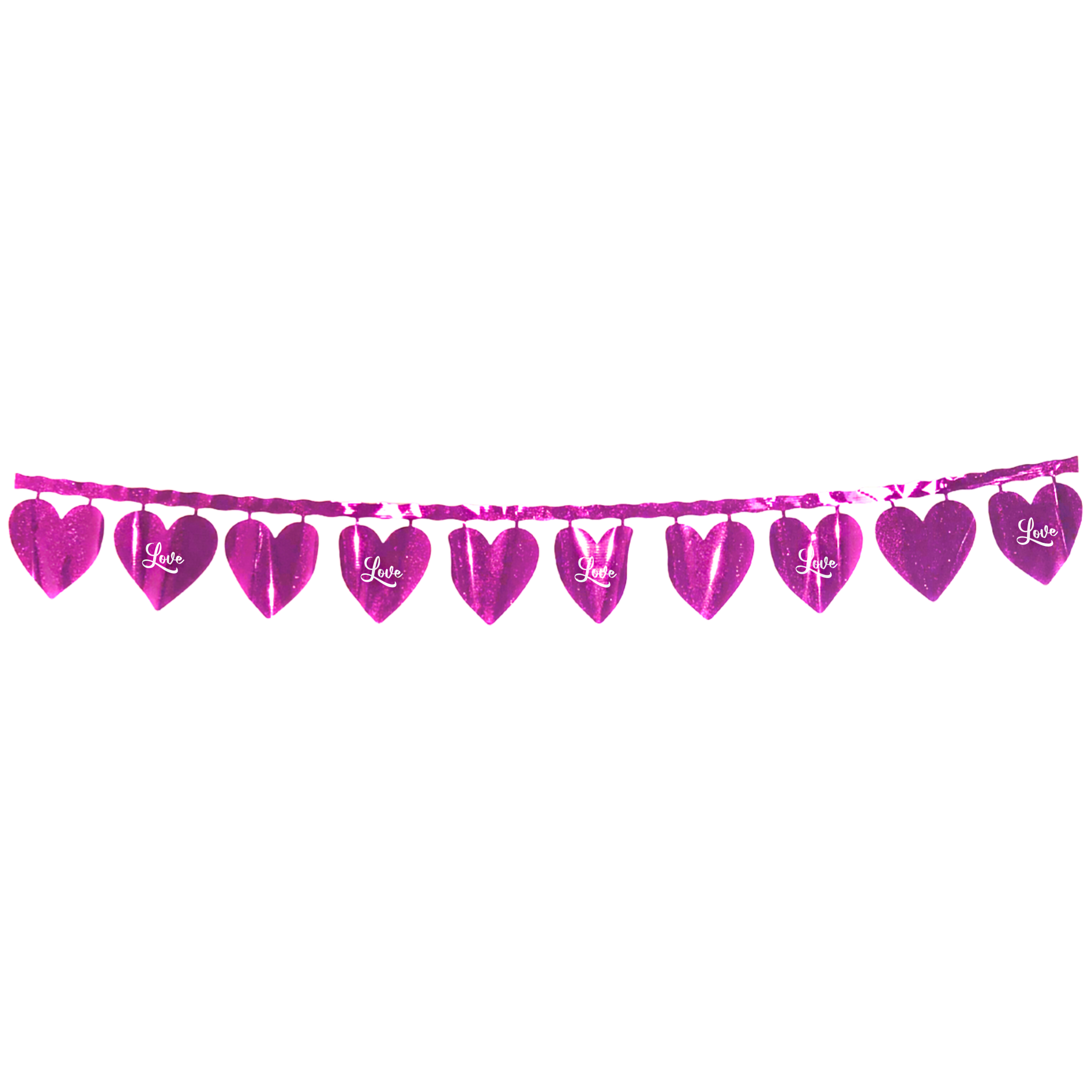 Varal de Plástico Metalizado 4 m Love Coração Pink