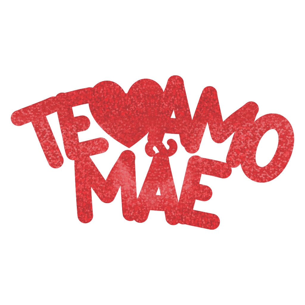 Decoração de Parede Metalizada Vermelho Glitter - Te Amo Mãe - 1 un.