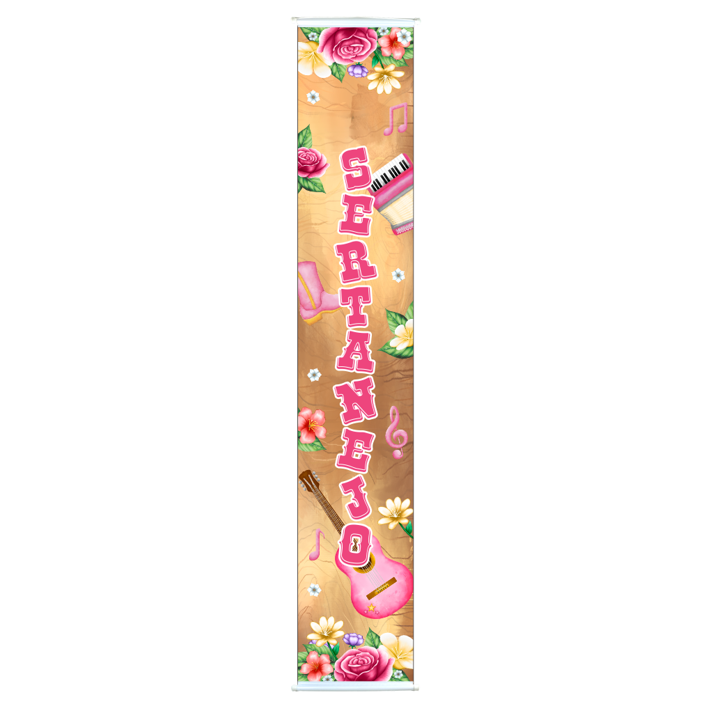 Banner Grande Sertanejo Rosa - 2 m x 35 cm - 1 un.