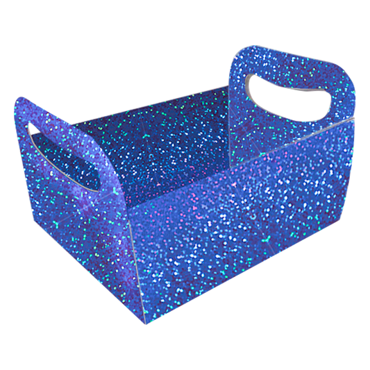 Cesta de Papel Melius Metalizada Dia dos Pais - Azul Glitter - 1 un.