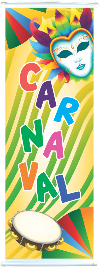 Banner de Carnaval Colorido P - 1 m x 35 cm - 1 un.