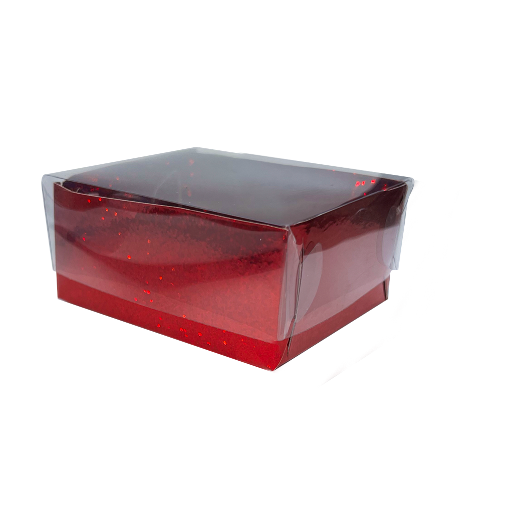 Caixa de Doces C/4 - Metalizado Glitter Vermelho - 10 un.