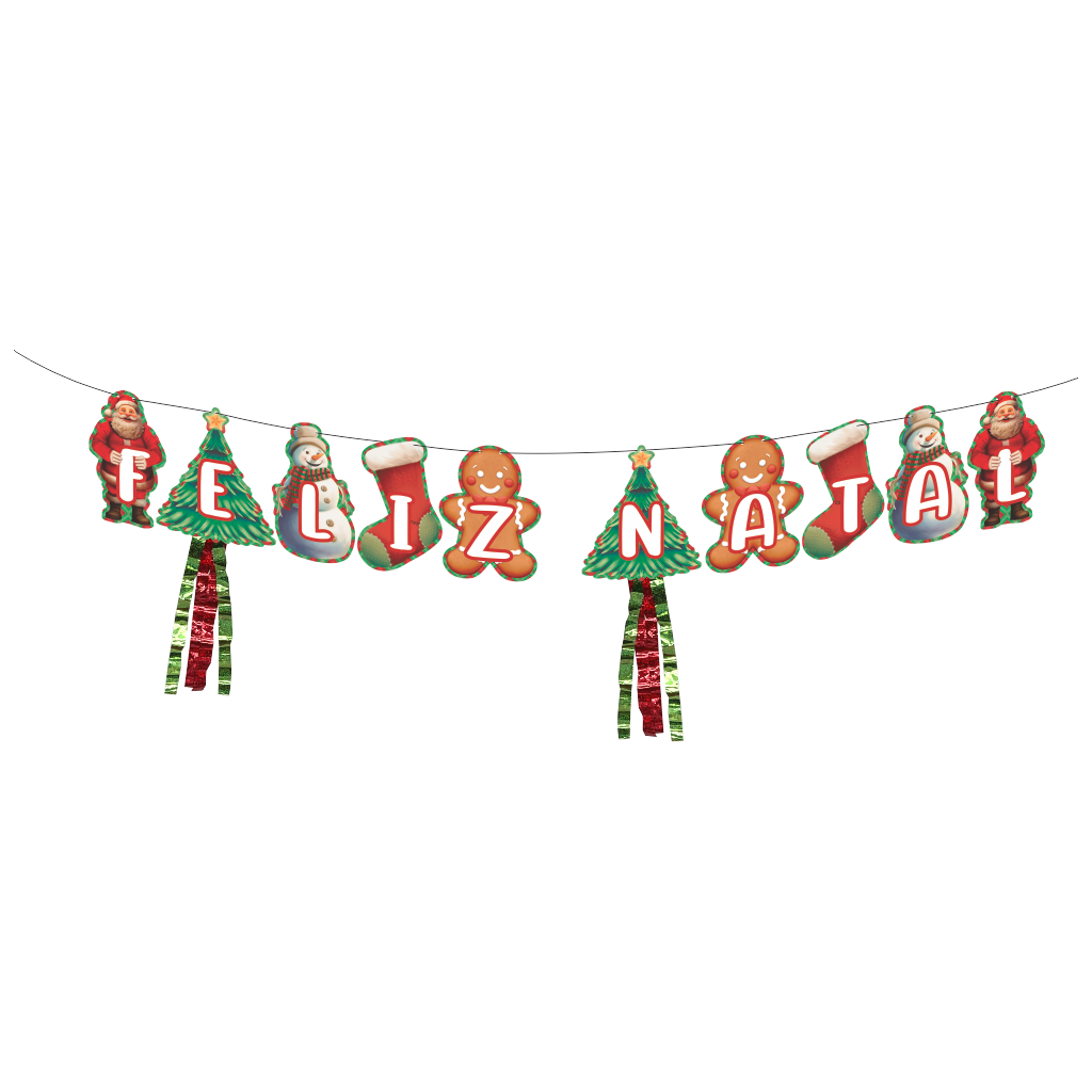Varal Feliz Natal com Fitas - 1 un.