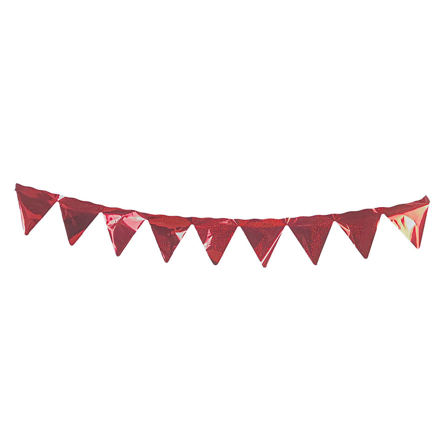 Bandeira de Plástico Metalizada 4 m Triangular Vermelho Glitter