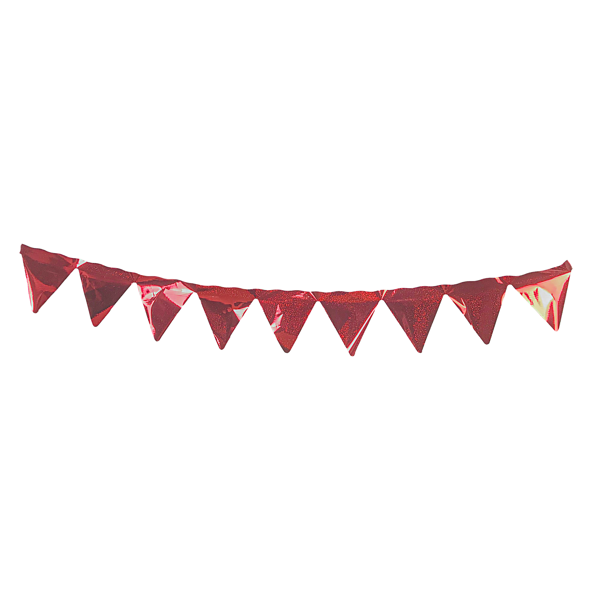 Bandeira de Plástico Metalizada 4 m Triangular Vermelho Glitter
