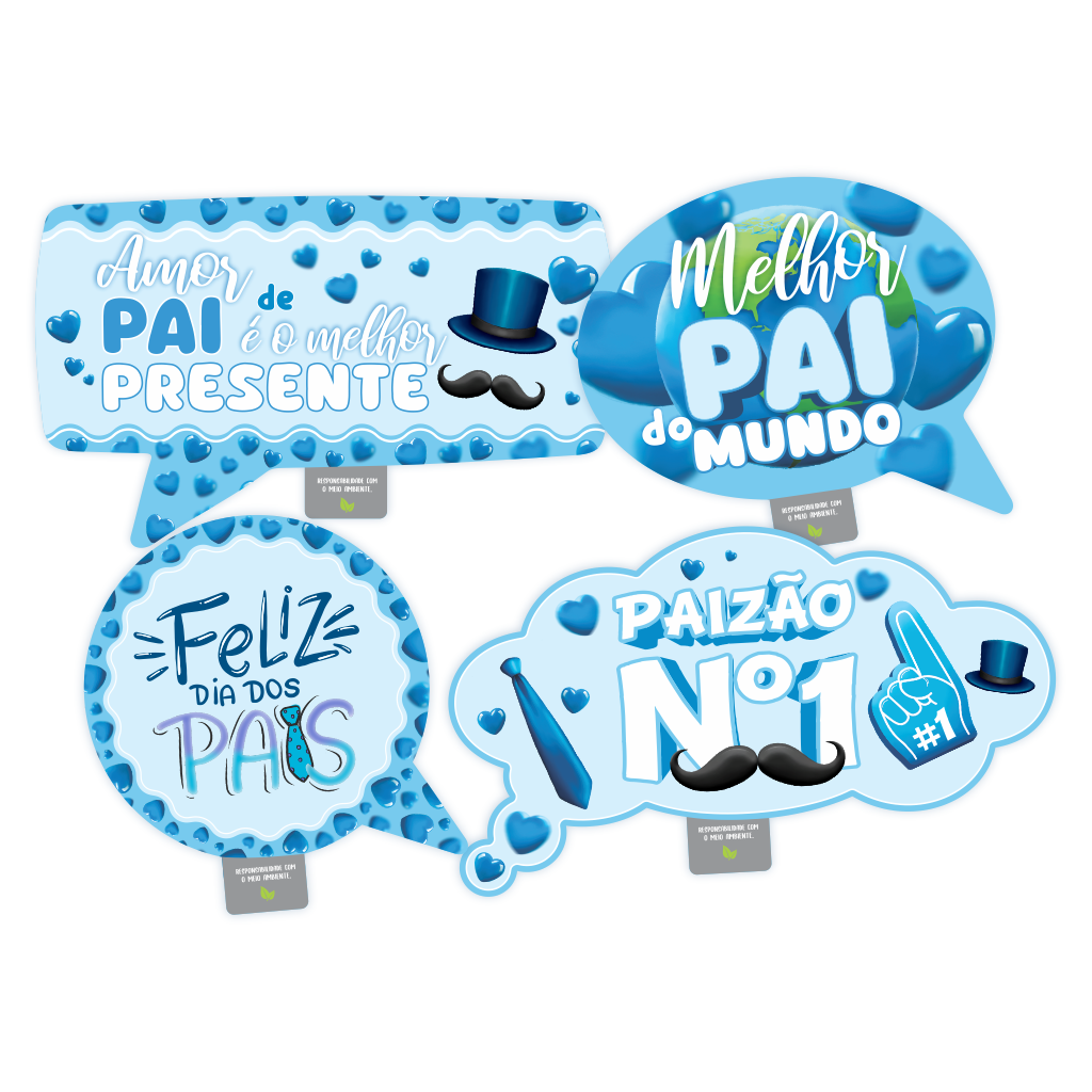 Placas Divertidas Dia dos Pais - 04 un.