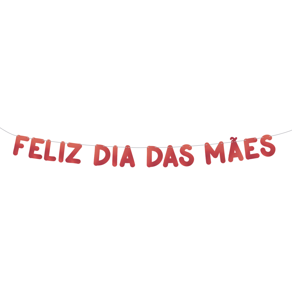 Varalzinho Metalizado Vermelho Fosco - Feliz dia das Mães - 1 un.