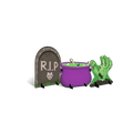 Decoração de Mesa Halloween - Lápide Caldeirão e Mão Zumbi - 1 kit (3 un.)