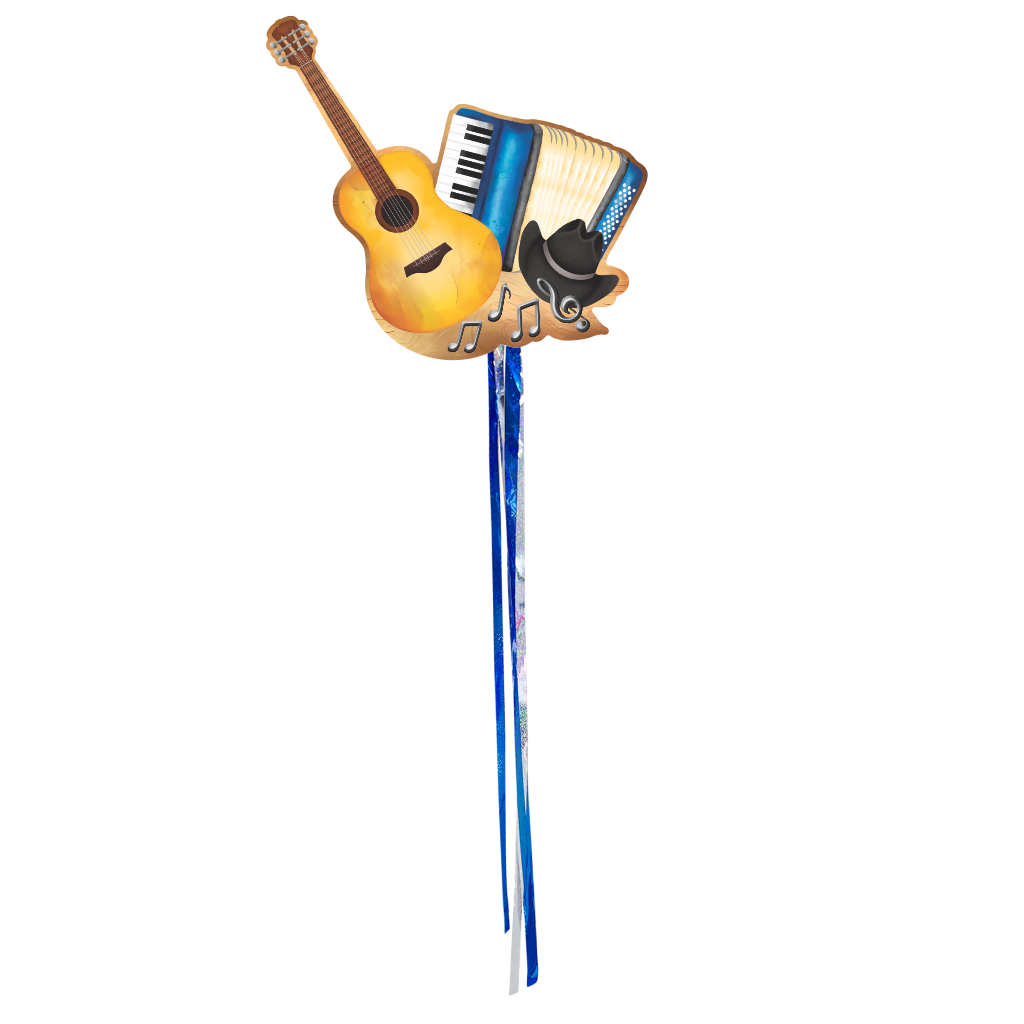 Decoração de Parede - Violão e Sanfona Azul - 1 un.