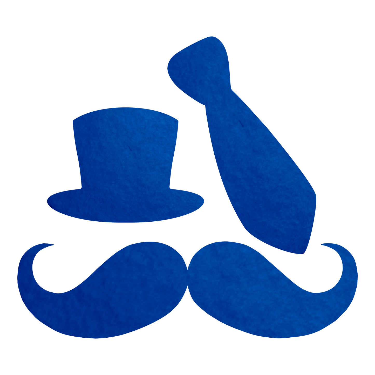 Decorações de Parede GG Metalizados Azul - Bigode, Cartola e Gravata - 1 un.