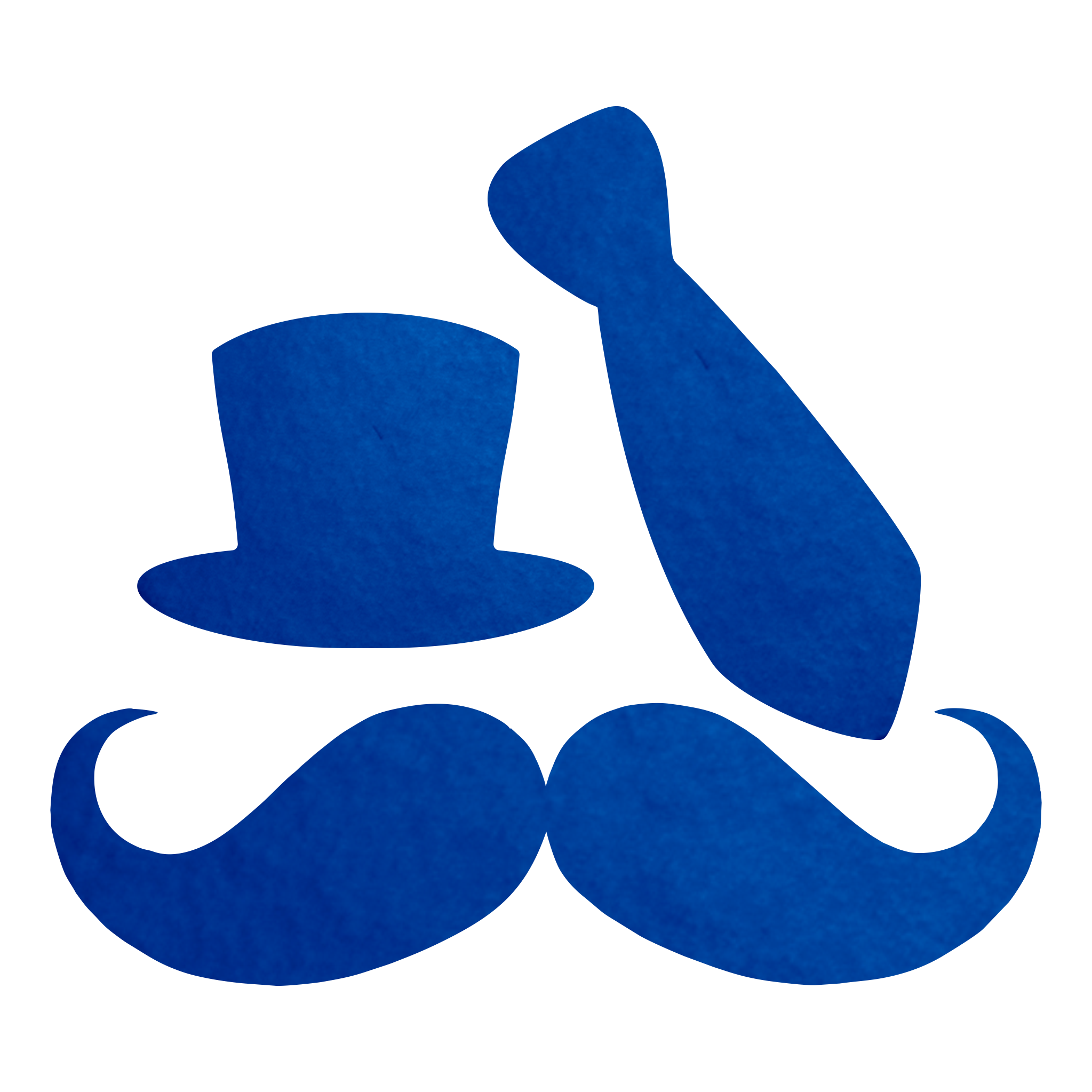 Decorações de Parede GG Metalizadas Azul - Dia dos Pais - Bigode, Cartola e Gravata - 1 un.