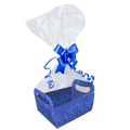 Kit para Presente - Dia dos Pais - Cesta Metalizada Azul, Saco e Laço - 1 kit