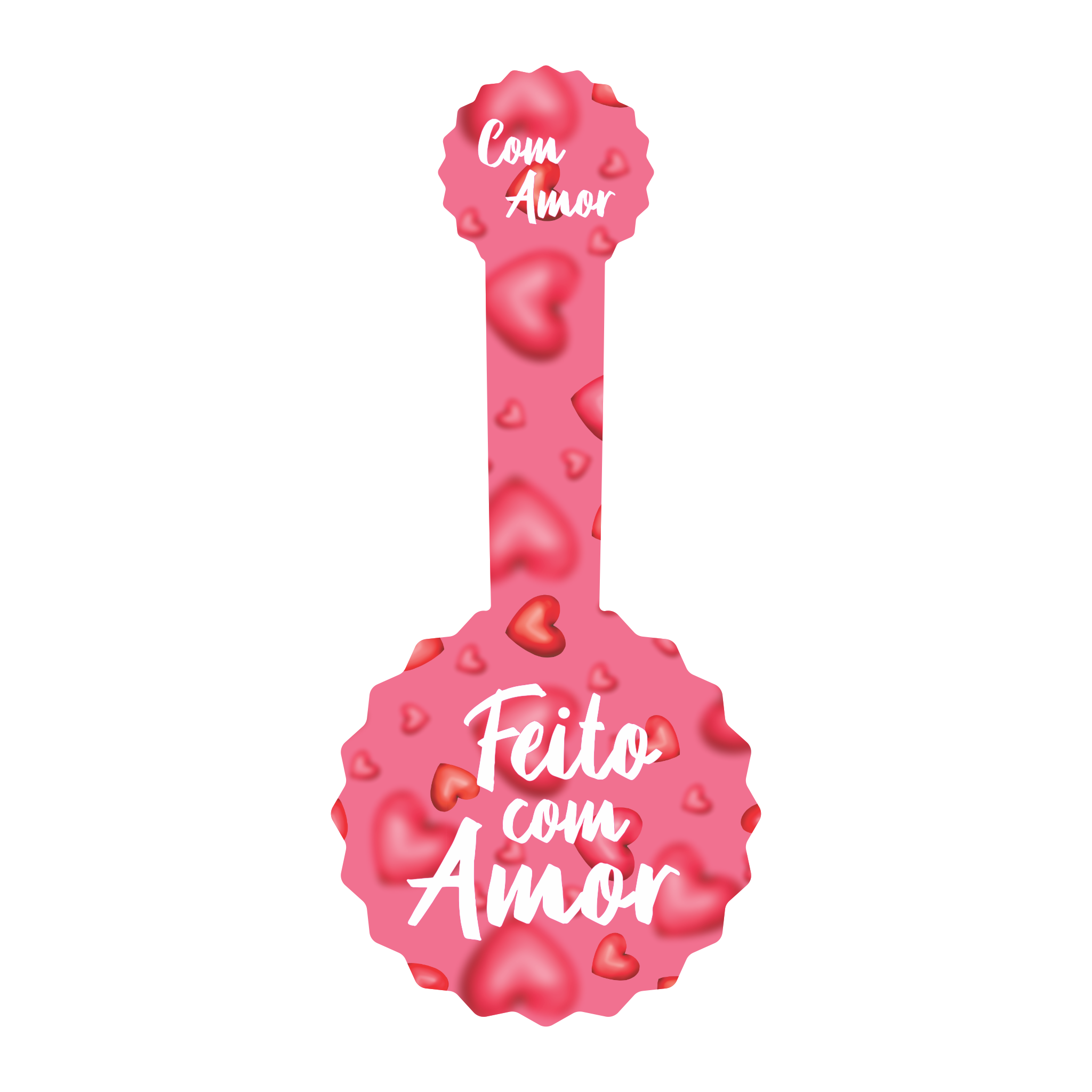 Adesivo Feito com Amor Corações