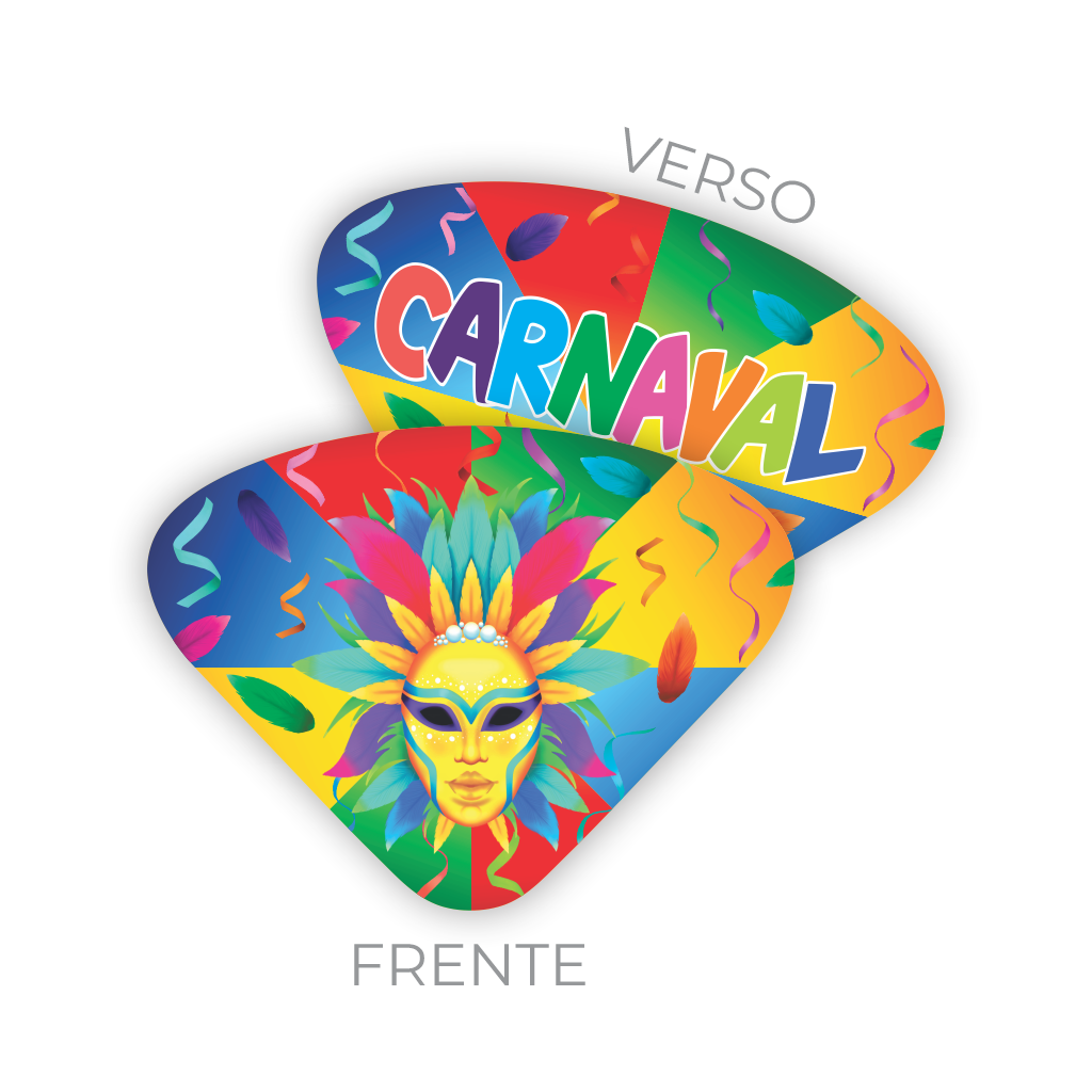 Leque de Carvanal Colorido com Máscara - 2 un.