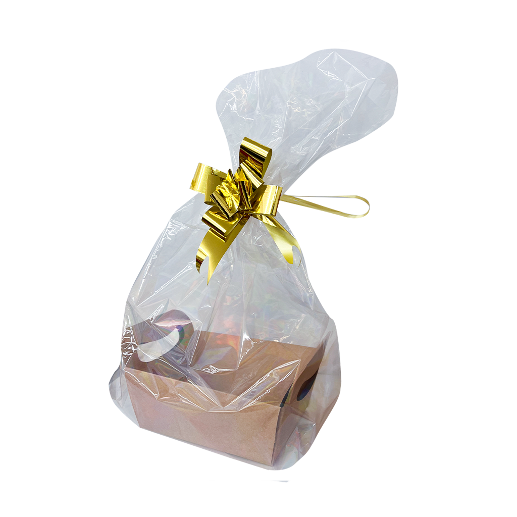 Kit para Presente - Cesta, Saco e Laço - Kraft - 1 Kit