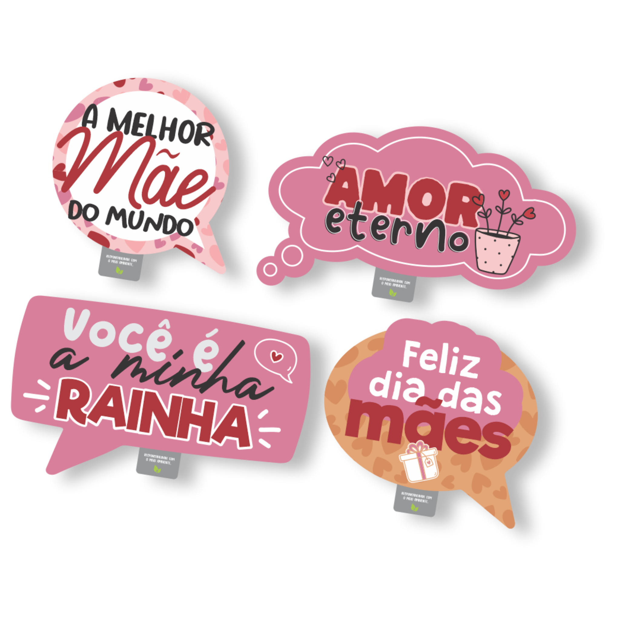 Placas Divertidas C/4 Dia Das Mães