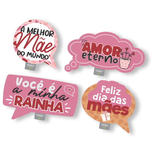 Placas Divertidas C/4 Dia Das Mães