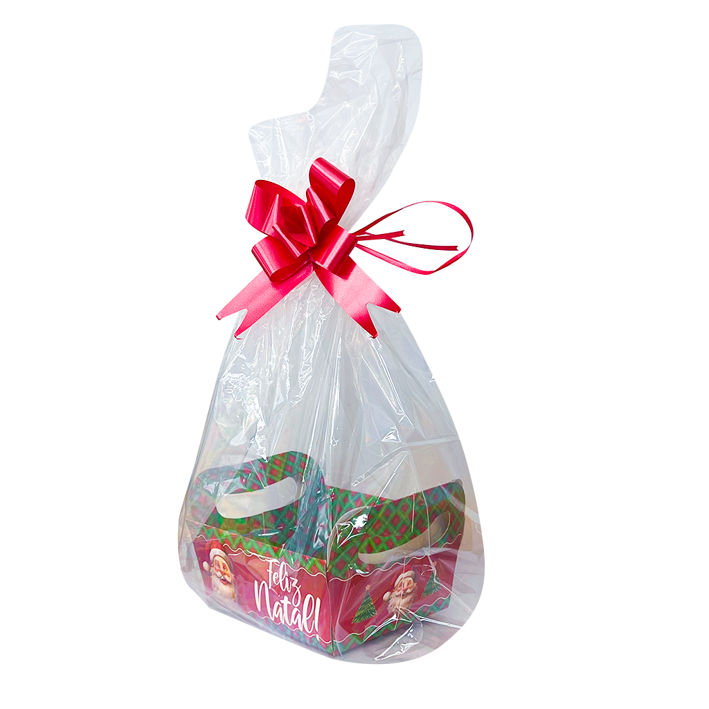 Kit para Presente - Cesta, Saco e Laço - Natal - 1 Kit