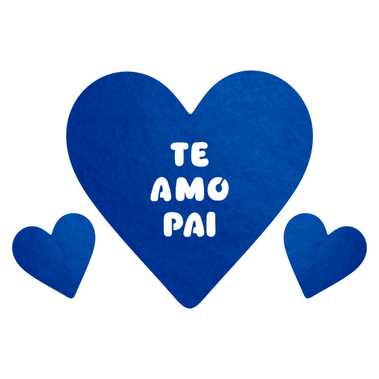 Decoração de Parede Metalizada Coração Azul Glitter Te Amo Pai - 1 un.