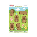 Cartela Adesiva - Capivara e Borboletas - 1 un.