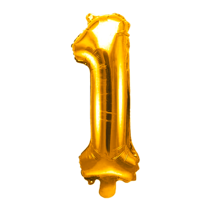 Comemoratio 1 Balão Metalizado Número Dourado 16" - 1 un.