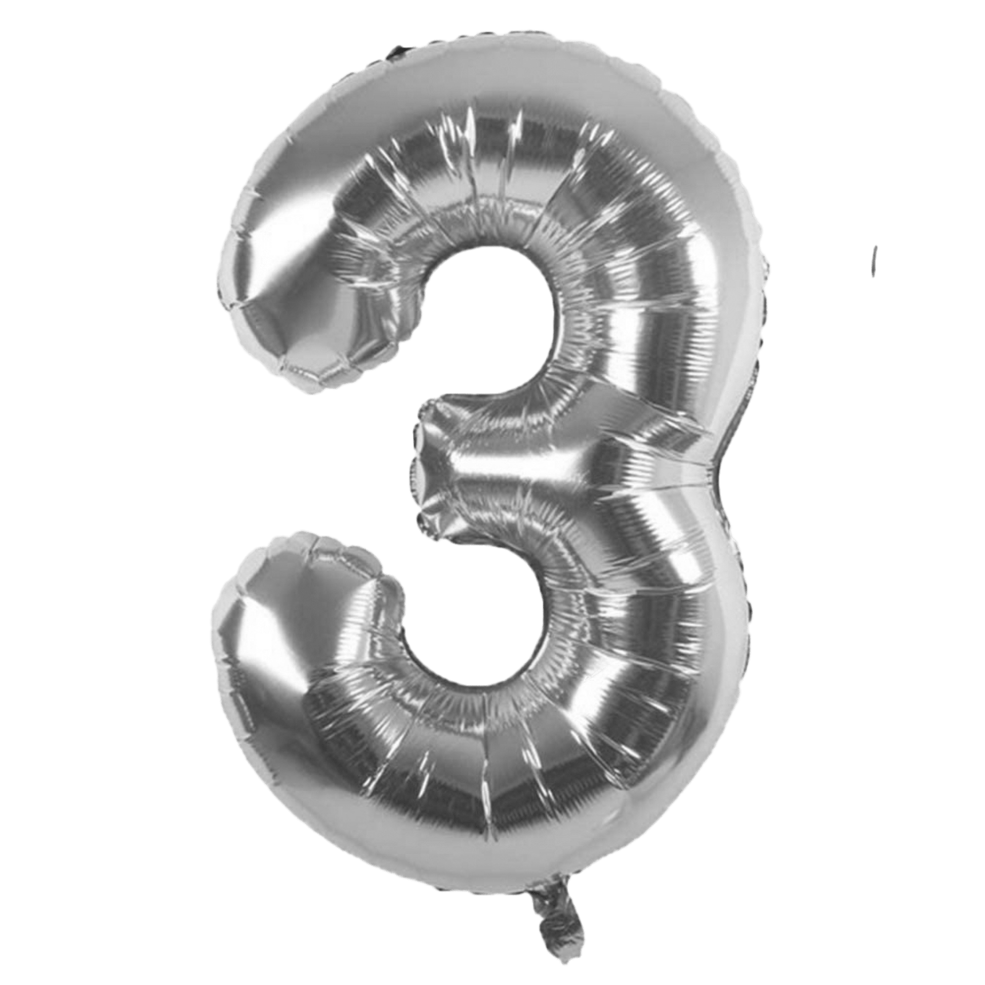 Comemoratio 3 Balão Metalizado Número Prata 16" - 1 un.