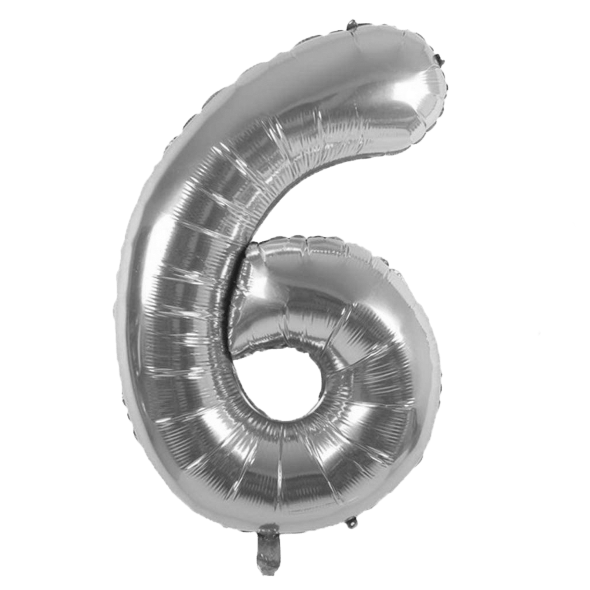 Comemoratio 6 Balão Metalizado Número Prata 16" - 1 un.