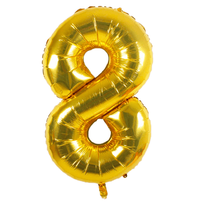 Comemoratio 8 Balão Metalizado Número Dourado 16" - 1 un.