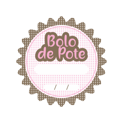 Comemoratio Adesivo 5 x 5 cm Bolo de Pote - Sabor