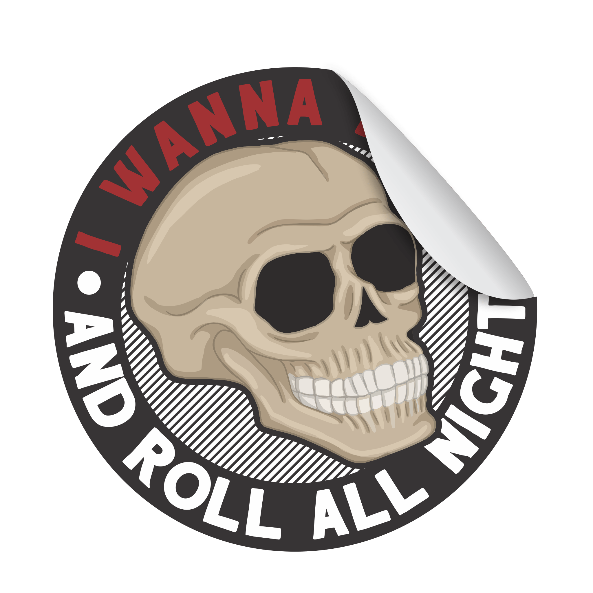 Comemoratio Adesivo Skull I Wanna Rock