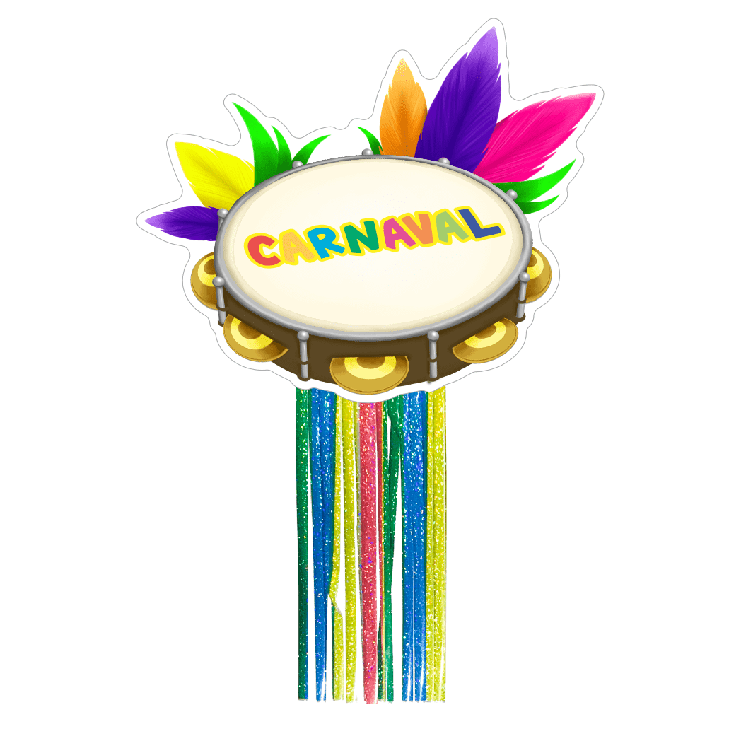 Comemoratio Aplique M Pandeiro de Carnaval com Fitas - 1 un.