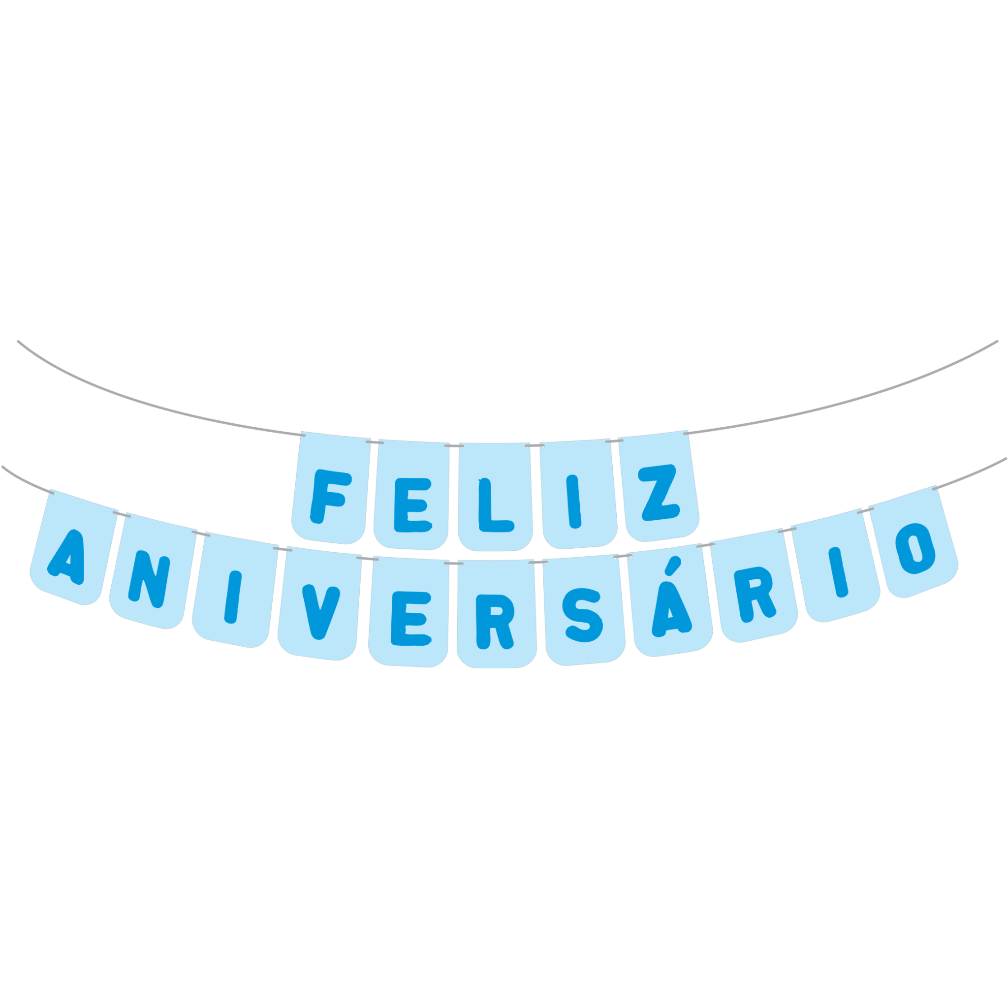 Comemoratio Bandeirinha Aniversário Feliz Aniversário Azul