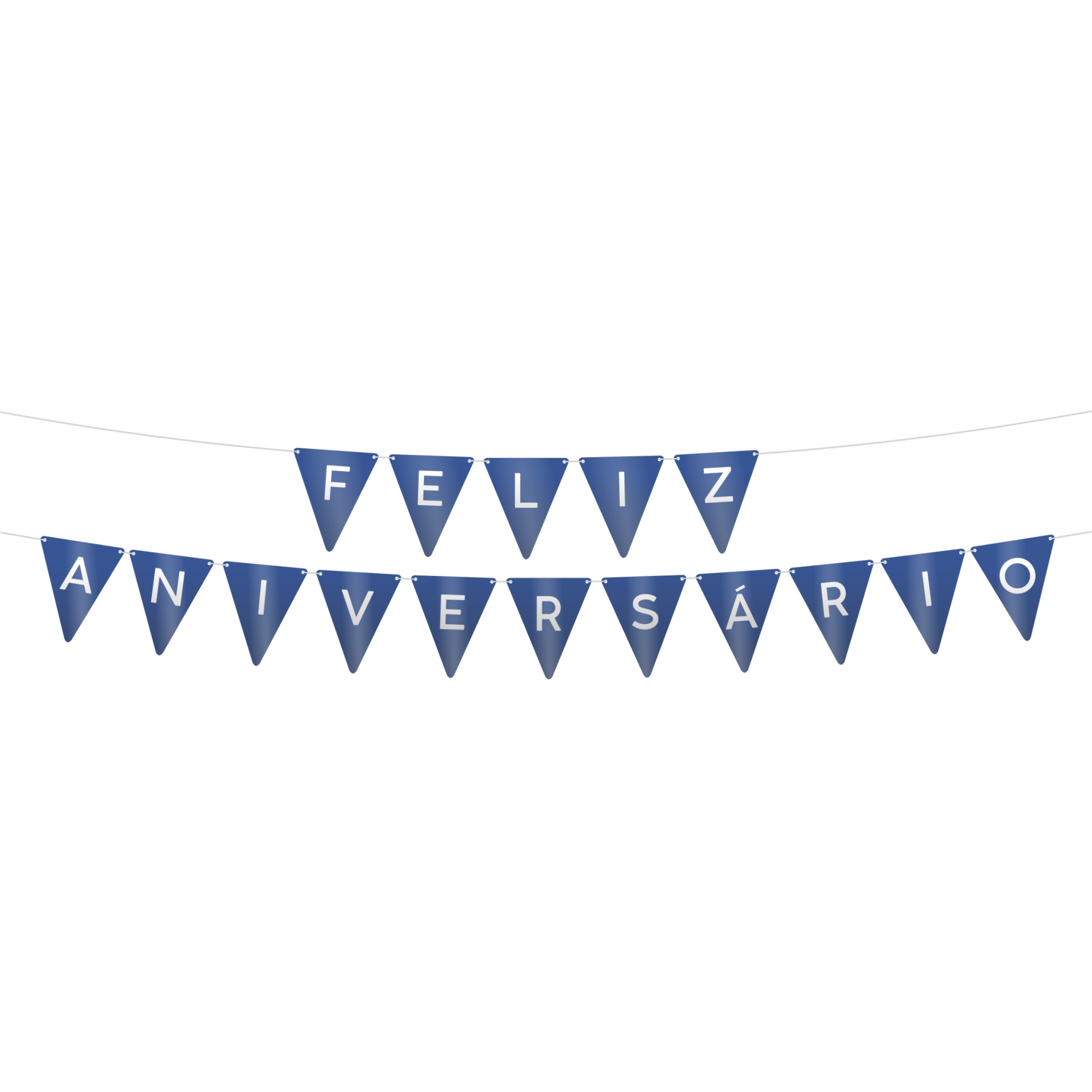 Comemoratio Bandeirinha Aniversário Feliz Aniversário Azul