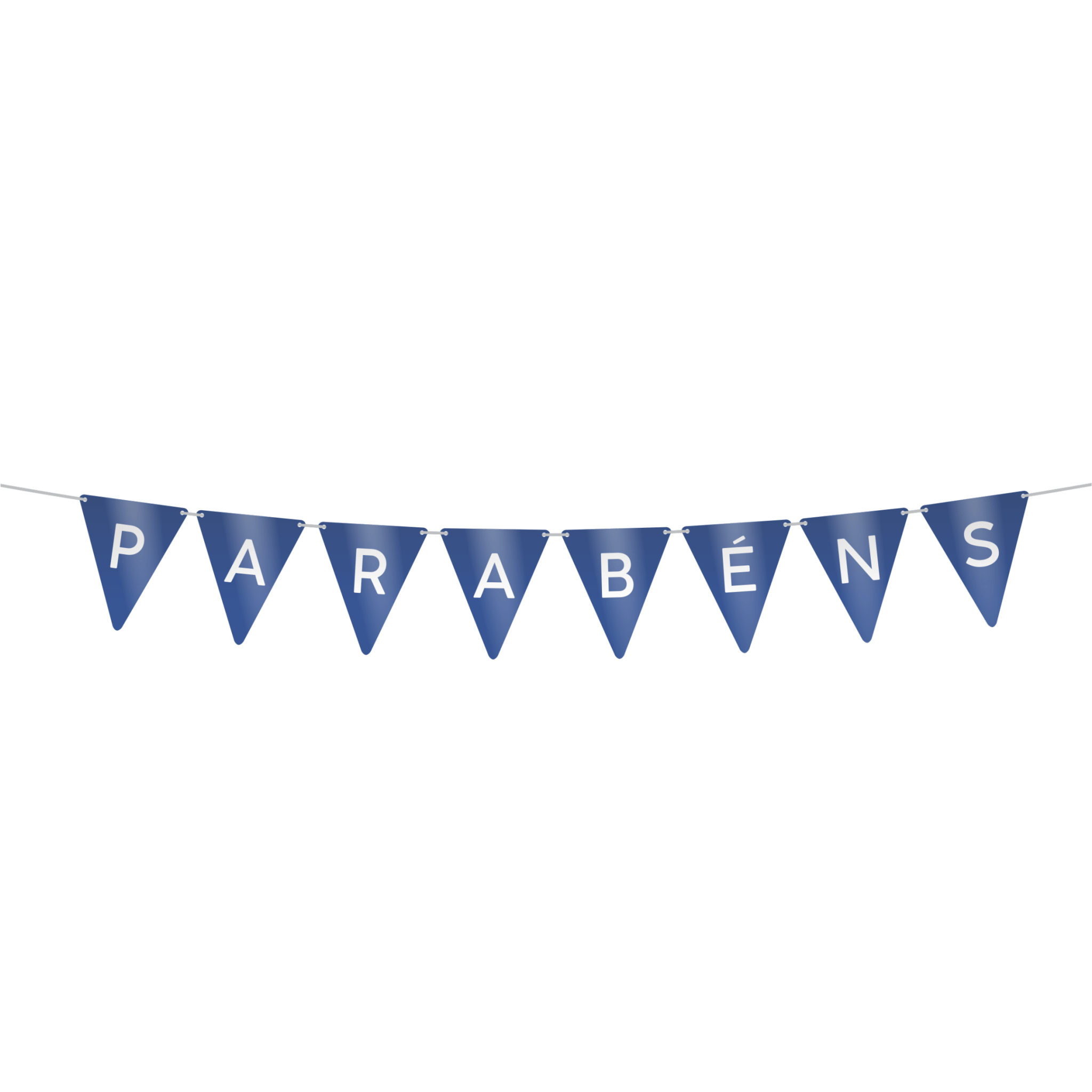 Comemoratio Bandeirinha Aniversário Parabéns Azul