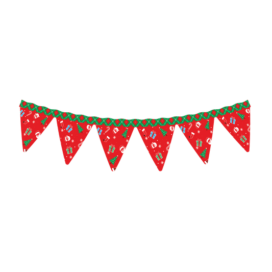 Comemoratio Bandeirinha de Plástico 10 m Natal Xadrez Vermelho e Verde